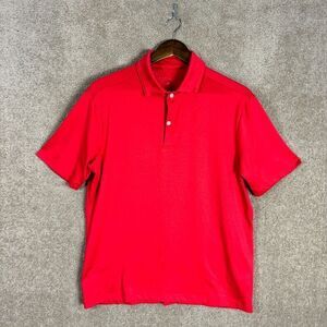 Mizzen‎ + Main Polo Shirt Mens Size Medium Red Stretch Performance Collared Golf